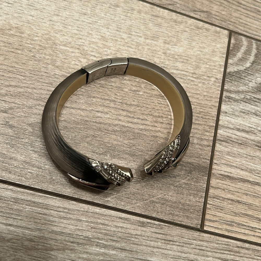 Alexis Bittar bangle bracelet smoky lucite sparkle - Picture 2 of 13